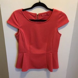 Elle peplum ribbed top